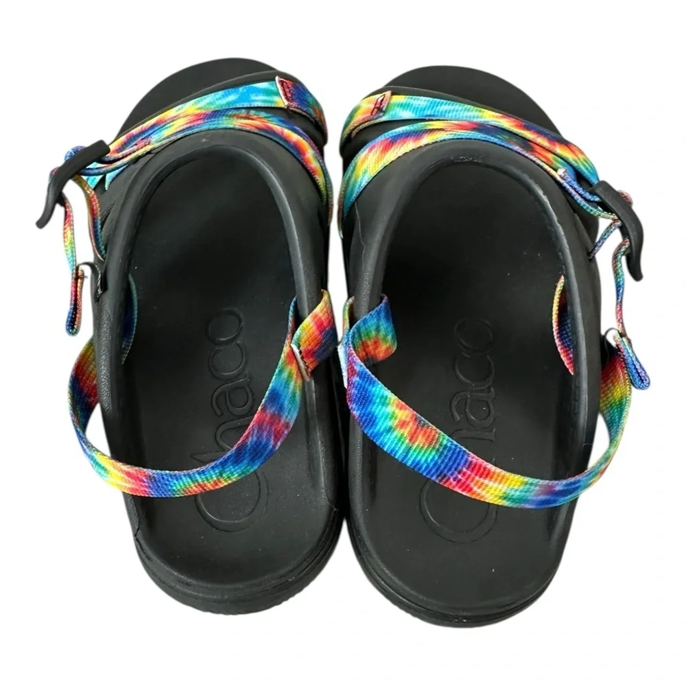 Chaco Unisex Kids Junior Chillos Sports Rainbow Tie Dye Strappy Size 3 - Picture 3 of 5